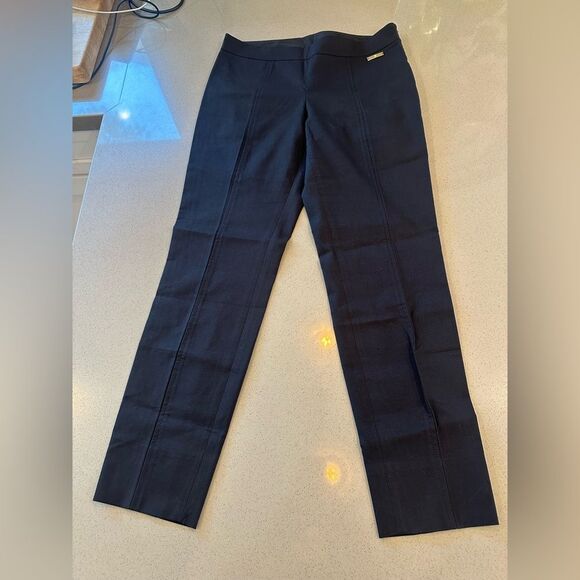 Tory Burch Women's Black Slit Hem Cotton Blend Pants Size 2 - Picture 2 of 11